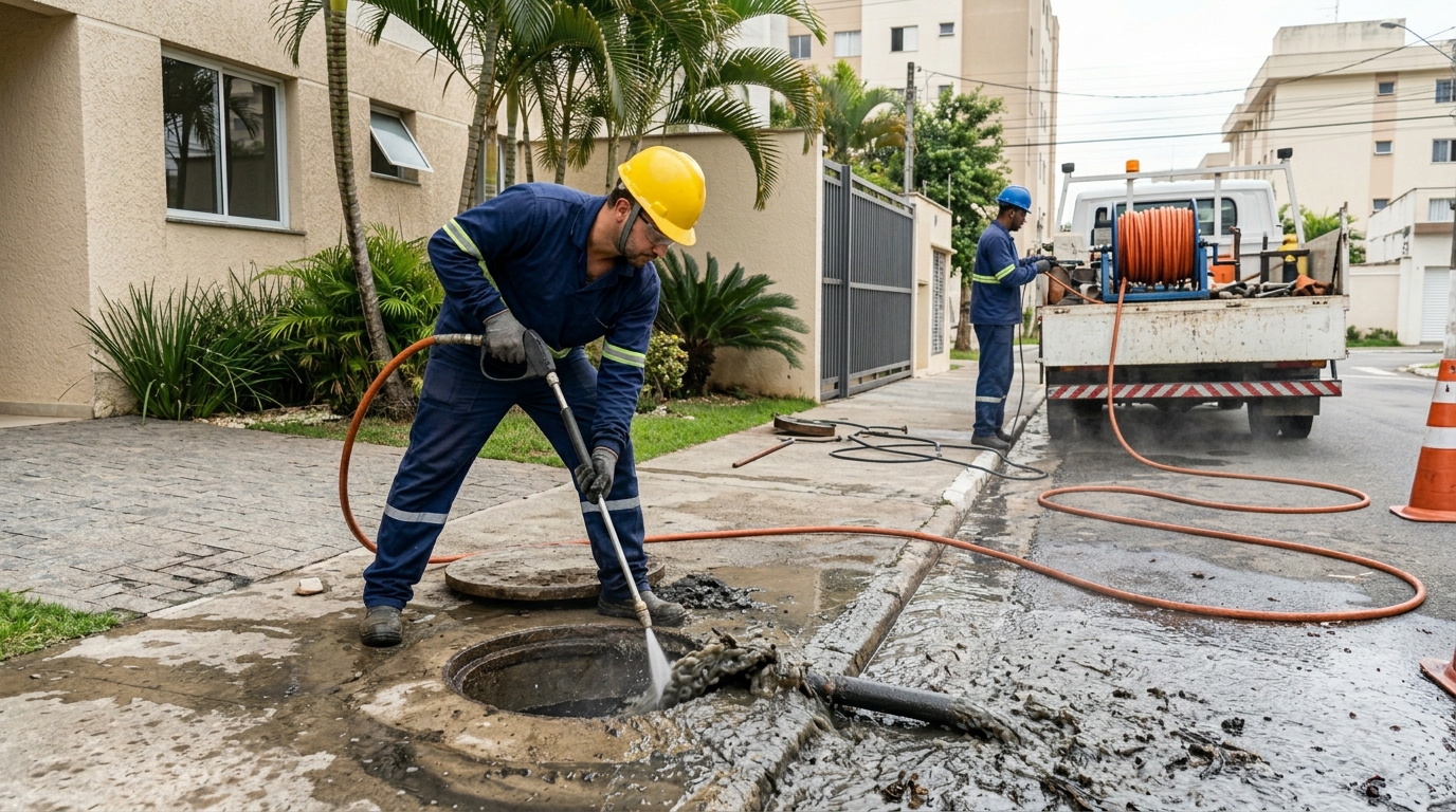 Hidrojateamento com jato de alta pressão em Cuiabá-MT